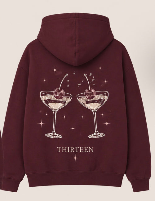 Sudadera con capucha, color, vino, colección fiesta